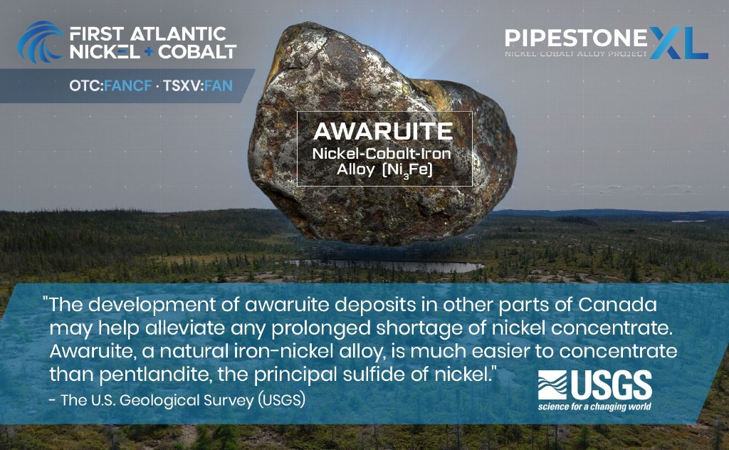 USGS Quote — Awaruite is much easier to concentrate than pentlandite